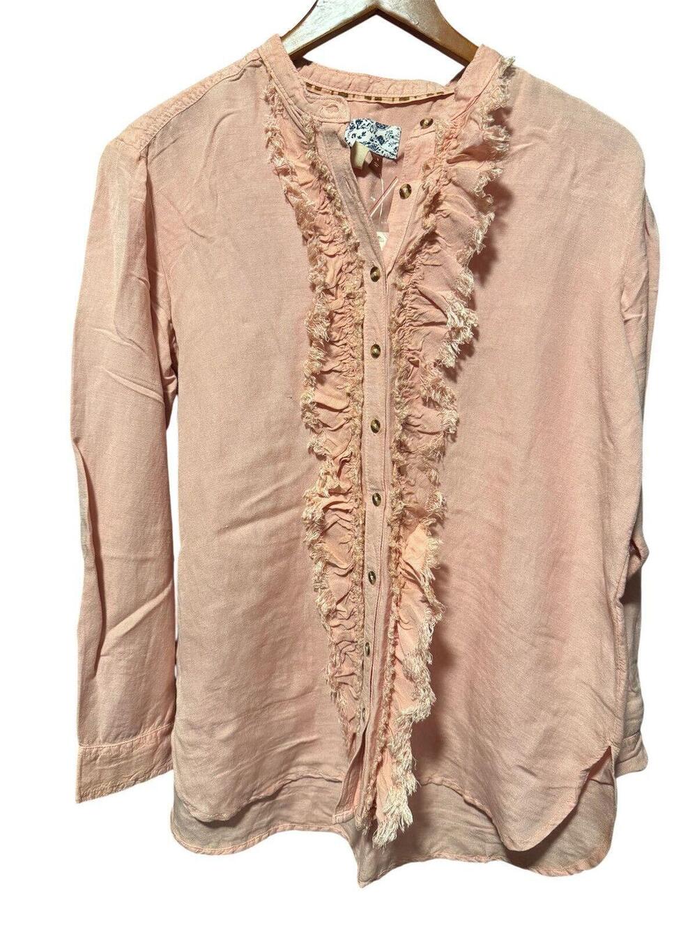 Peach Anthropologie M Viscose Shirt